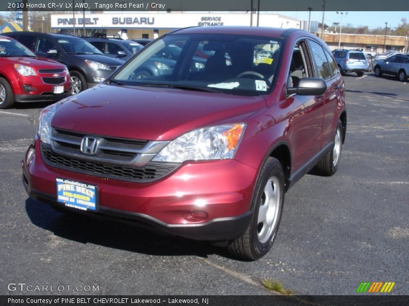 Tango Red Pearl / Gray 2010 Honda CR-V LX AWD