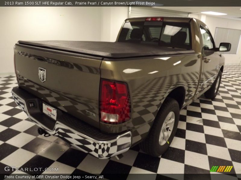 Prairie Pearl / Canyon Brown/Light Frost Beige 2013 Ram 1500 SLT HFE Regular Cab