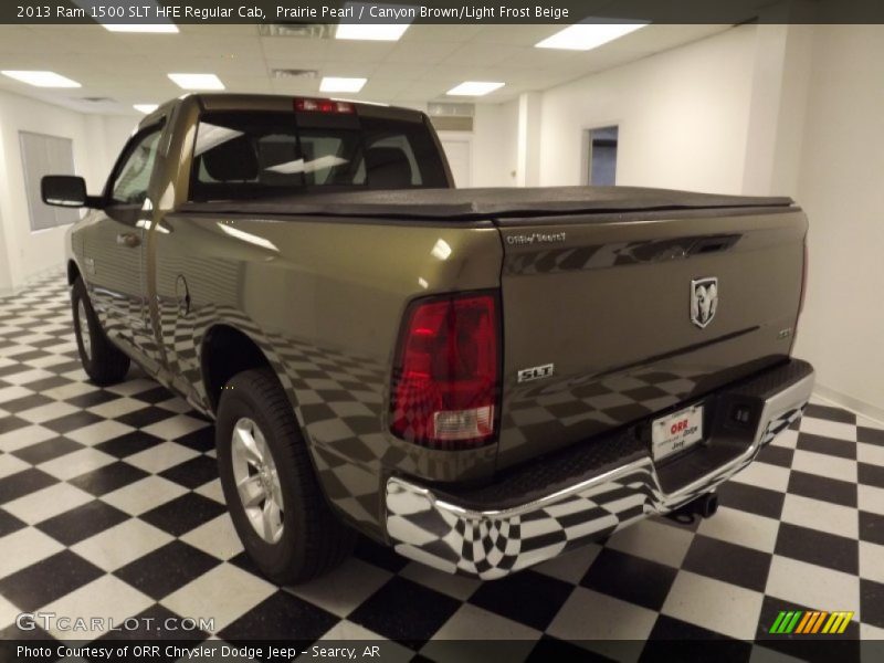 Prairie Pearl / Canyon Brown/Light Frost Beige 2013 Ram 1500 SLT HFE Regular Cab