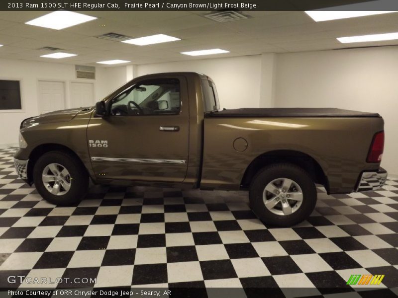 Prairie Pearl / Canyon Brown/Light Frost Beige 2013 Ram 1500 SLT HFE Regular Cab