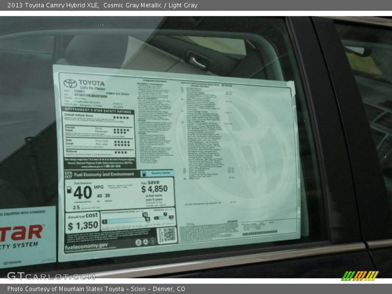 Cosmic Gray Metallic / Light Gray 2013 Toyota Camry Hybrid XLE