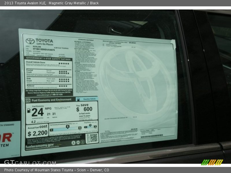 Magnetic Gray Metallic / Black 2013 Toyota Avalon XLE