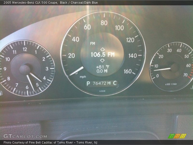 Black / Charcoal/Dark Blue 2005 Mercedes-Benz CLK 500 Coupe