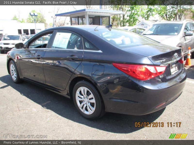 Pacific Blue Pearl / Gray 2011 Hyundai Sonata GLS