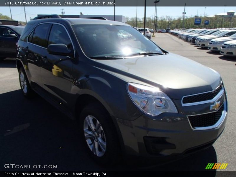 Steel Green Metallic / Jet Black 2013 Chevrolet Equinox LT AWD