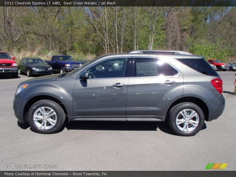 Steel Green Metallic / Jet Black 2013 Chevrolet Equinox LT AWD