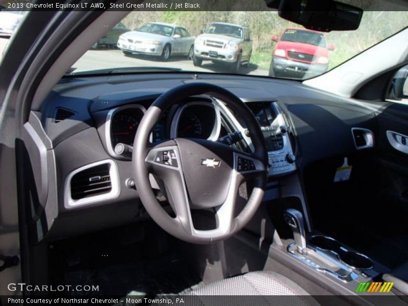 Steel Green Metallic / Jet Black 2013 Chevrolet Equinox LT AWD