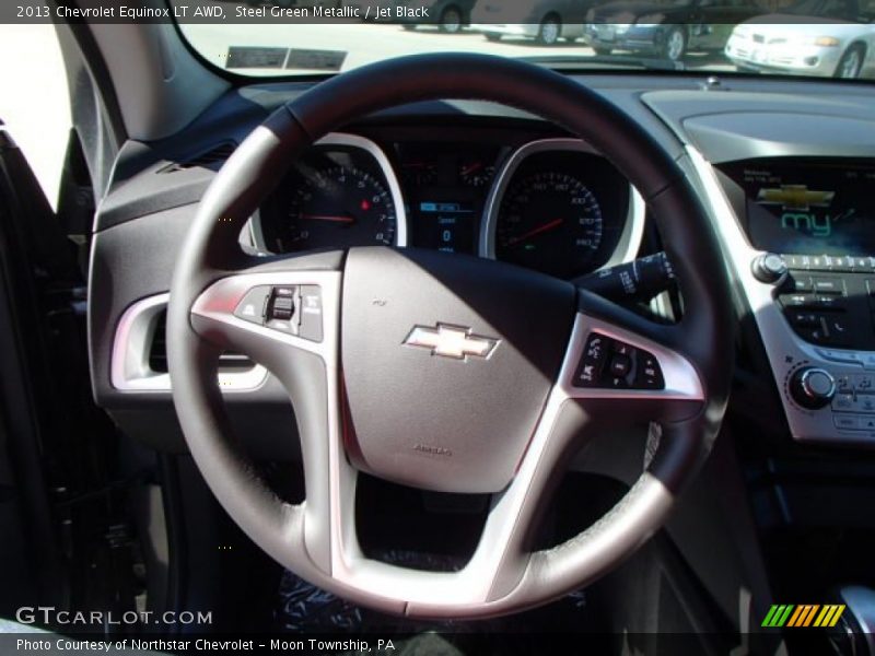Steel Green Metallic / Jet Black 2013 Chevrolet Equinox LT AWD