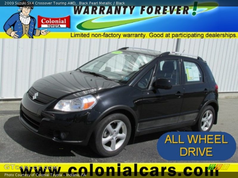 Black Pearl Metallic / Black 2009 Suzuki SX4 Crossover Touring AWD