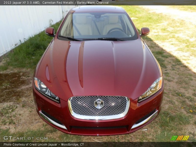 Carnelian Red Metallic / Barley/Warm Charcoal 2013 Jaguar XF 3.0 AWD