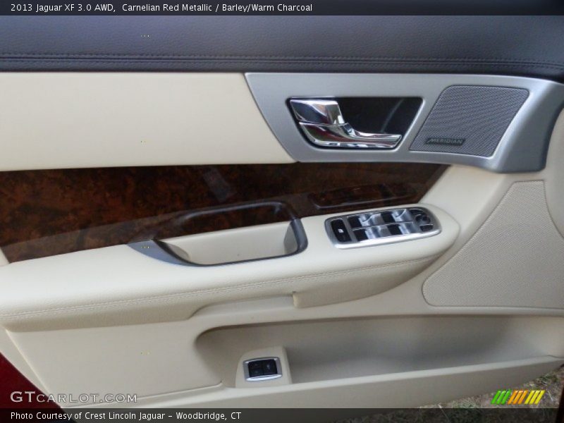 Carnelian Red Metallic / Barley/Warm Charcoal 2013 Jaguar XF 3.0 AWD
