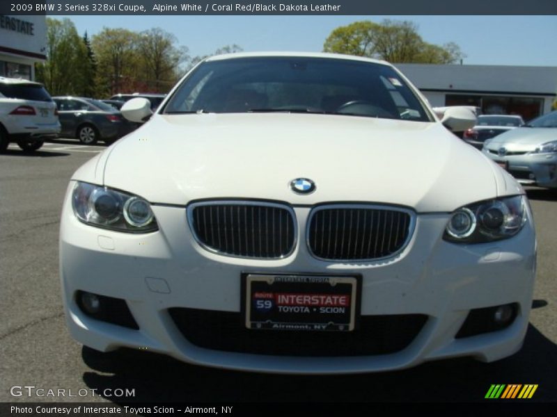 Alpine White / Coral Red/Black Dakota Leather 2009 BMW 3 Series 328xi Coupe