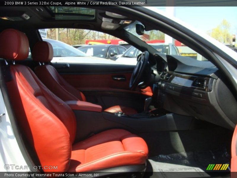Alpine White / Coral Red/Black Dakota Leather 2009 BMW 3 Series 328xi Coupe