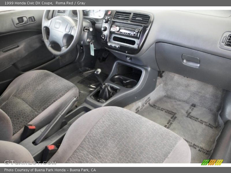 Roma Red / Gray 1999 Honda Civic DX Coupe