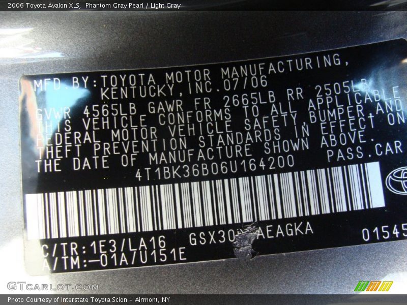 Phantom Gray Pearl / Light Gray 2006 Toyota Avalon XLS
