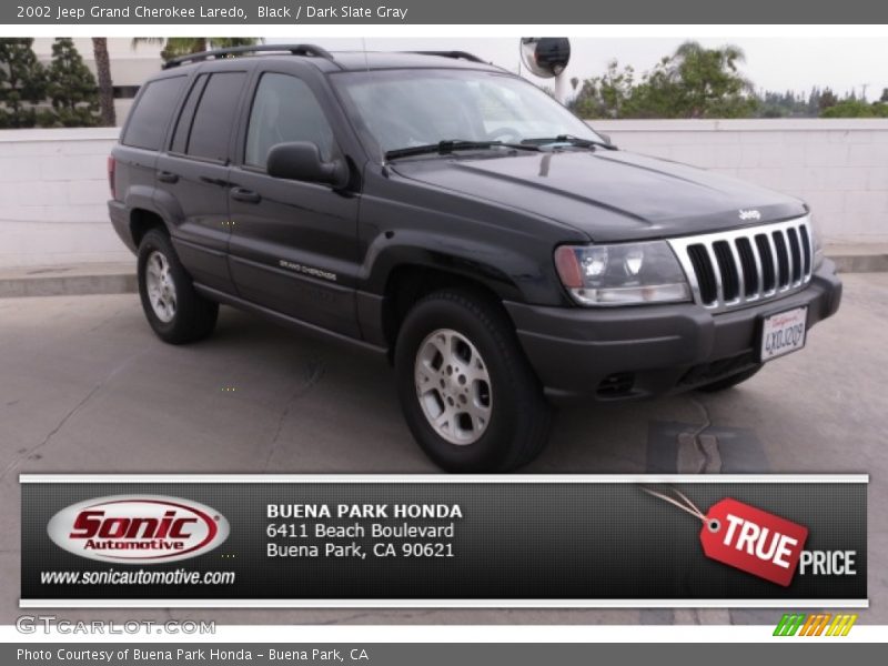 Black / Dark Slate Gray 2002 Jeep Grand Cherokee Laredo