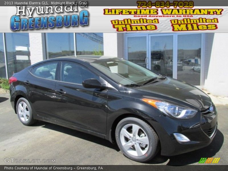Midnight Black / Gray 2013 Hyundai Elantra GLS