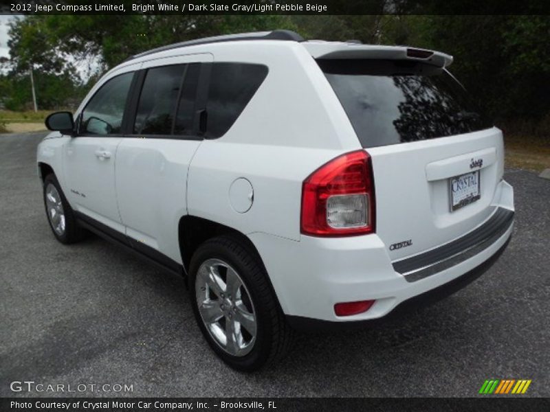 Bright White / Dark Slate Gray/Light Pebble Beige 2012 Jeep Compass Limited