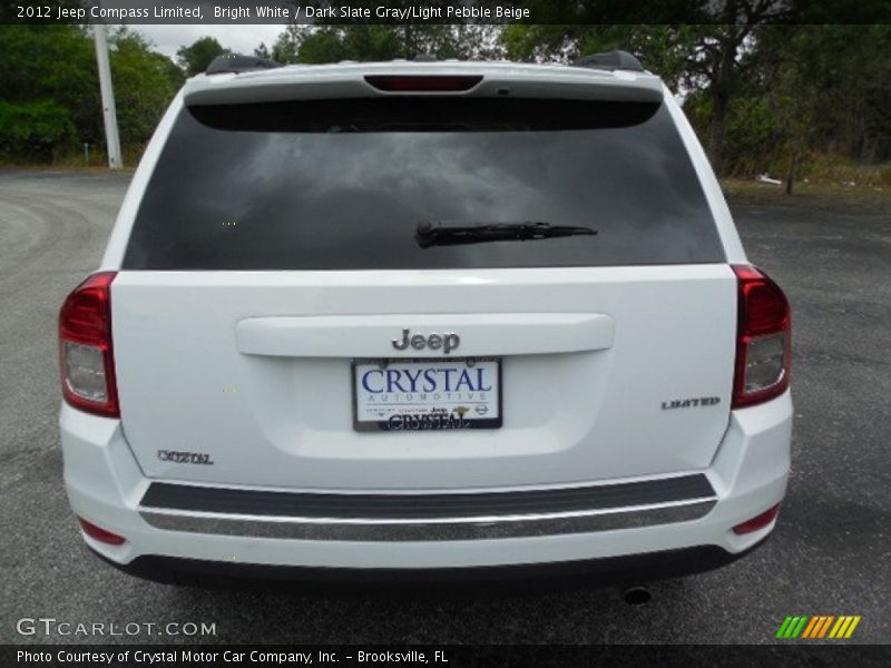 Bright White / Dark Slate Gray/Light Pebble Beige 2012 Jeep Compass Limited