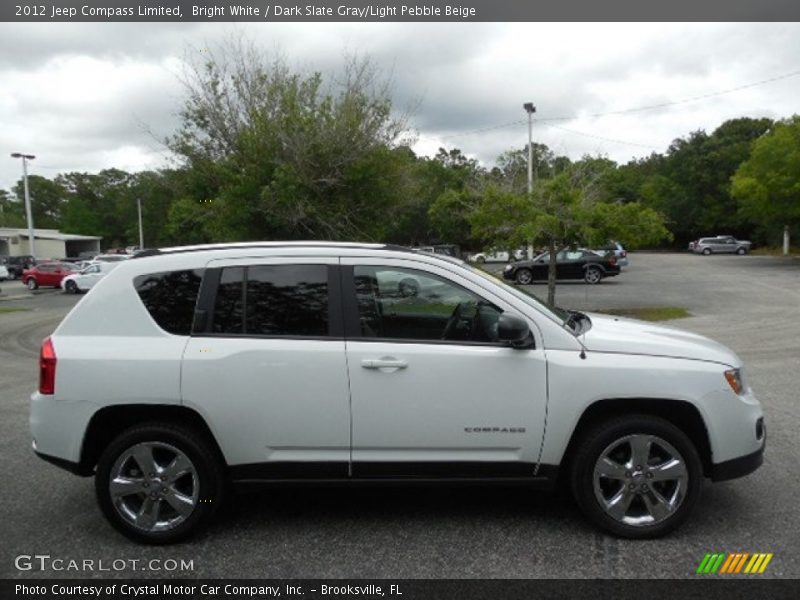 Bright White / Dark Slate Gray/Light Pebble Beige 2012 Jeep Compass Limited