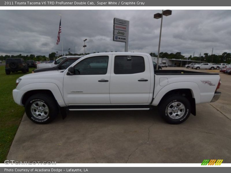 Super White / Graphite Gray 2011 Toyota Tacoma V6 TRD PreRunner Double Cab