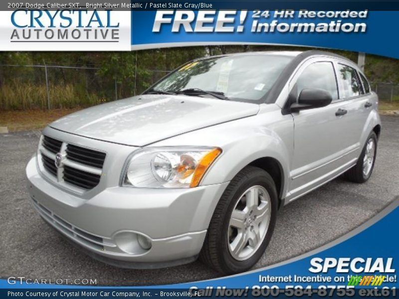 Bright Silver Metallic / Pastel Slate Gray/Blue 2007 Dodge Caliber SXT