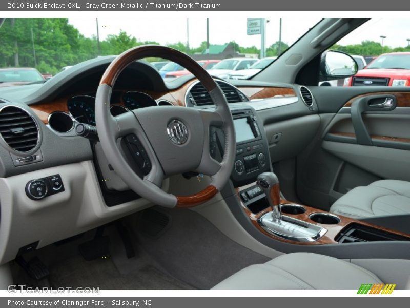 Gray Green Metallic / Titanium/Dark Titanium 2010 Buick Enclave CXL