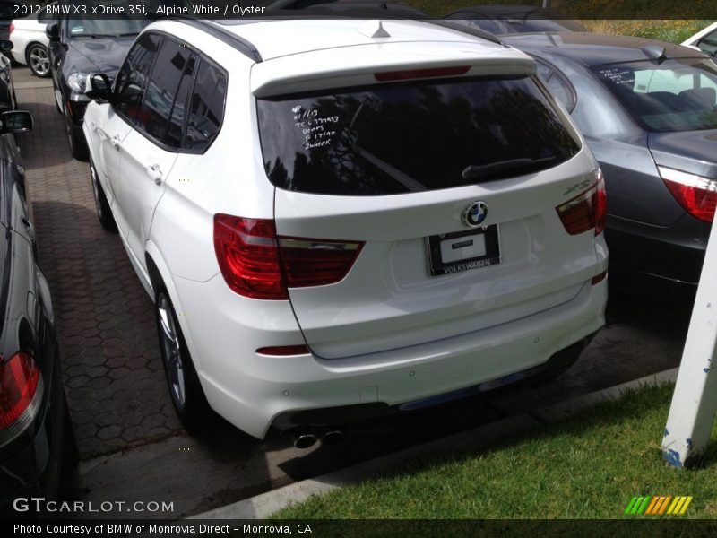 Alpine White / Oyster 2012 BMW X3 xDrive 35i