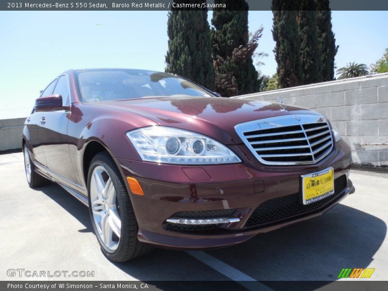 Barolo Red Metallic / Cashmere/Savanna 2013 Mercedes-Benz S 550 Sedan