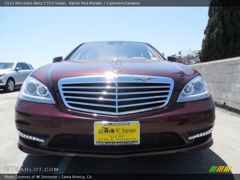 Barolo Red Metallic / Cashmere/Savanna 2013 Mercedes-Benz S 550 Sedan