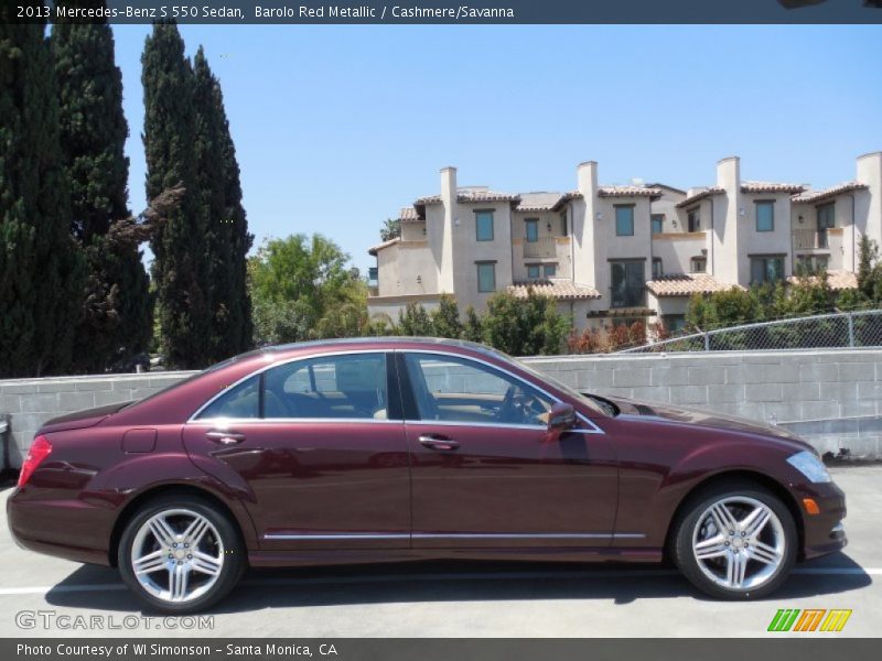 Barolo Red Metallic / Cashmere/Savanna 2013 Mercedes-Benz S 550 Sedan