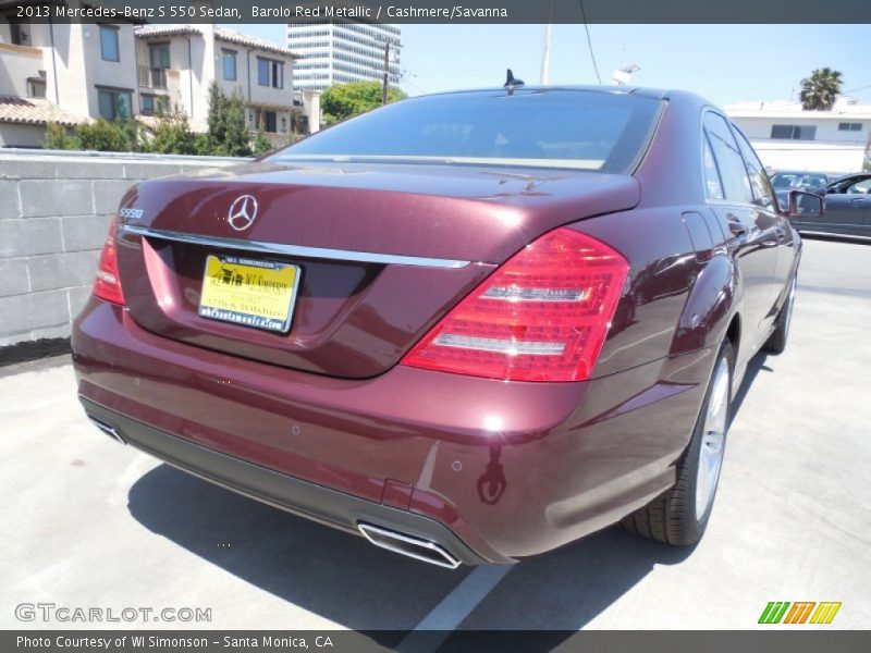 Barolo Red Metallic / Cashmere/Savanna 2013 Mercedes-Benz S 550 Sedan