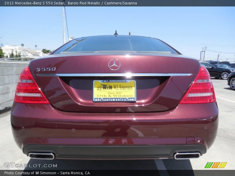 Barolo Red Metallic / Cashmere/Savanna 2013 Mercedes-Benz S 550 Sedan