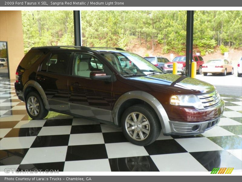 Sangria Red Metallic / Medium Light Stone 2009 Ford Taurus X SEL