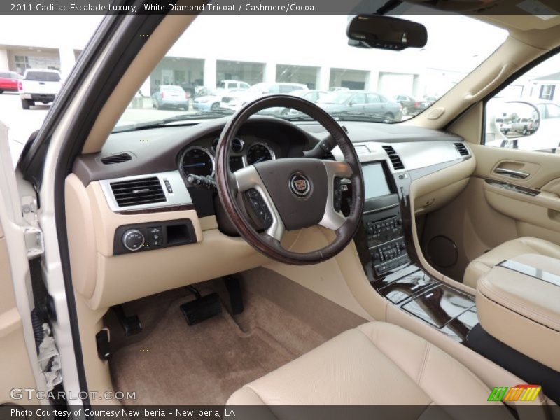 White Diamond Tricoat / Cashmere/Cocoa 2011 Cadillac Escalade Luxury
