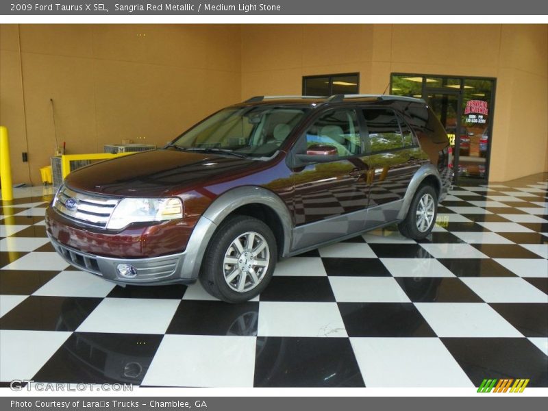 Sangria Red Metallic / Medium Light Stone 2009 Ford Taurus X SEL
