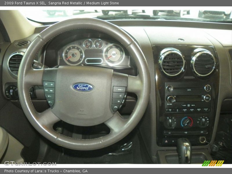 Sangria Red Metallic / Medium Light Stone 2009 Ford Taurus X SEL