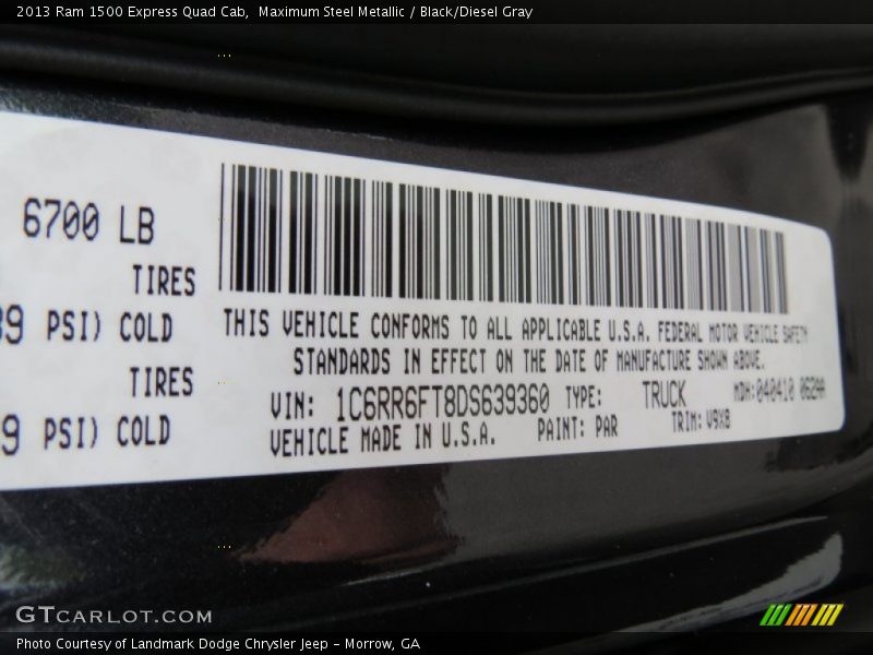 Maximum Steel Metallic / Black/Diesel Gray 2013 Ram 1500 Express Quad Cab