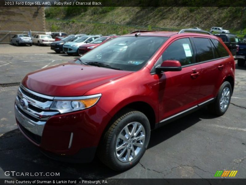 Ruby Red / Charcoal Black 2013 Ford Edge SEL AWD