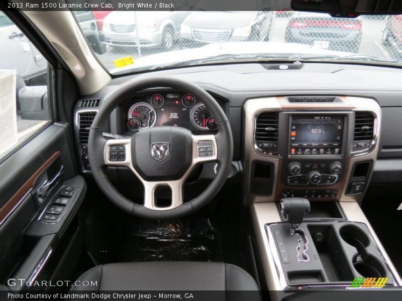 Bright White / Black 2013 Ram 1500 Laramie Crew Cab