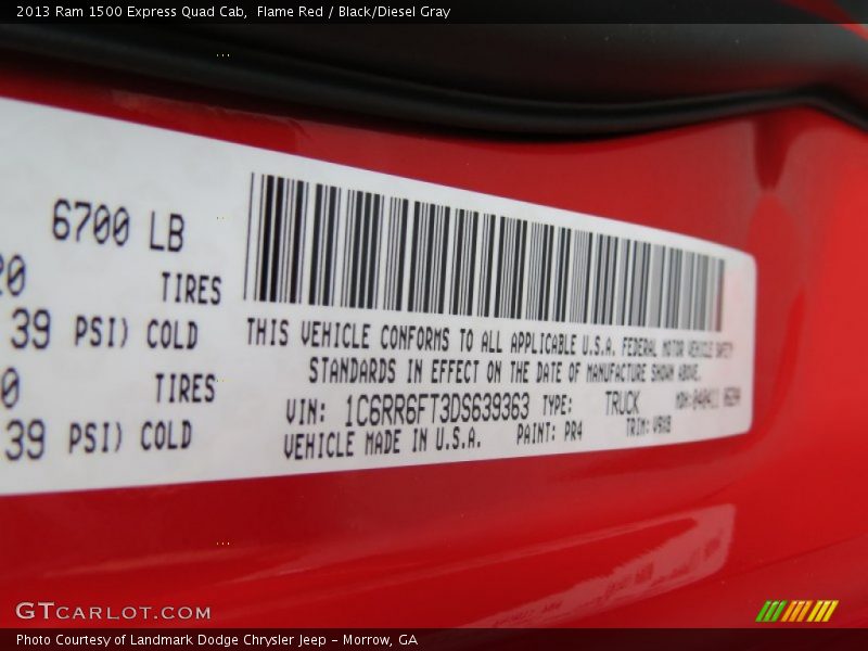 Flame Red / Black/Diesel Gray 2013 Ram 1500 Express Quad Cab