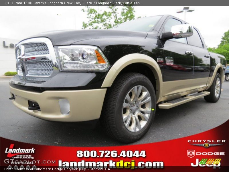 Black / Longhorn Black/Cattle Tan 2013 Ram 1500 Laramie Longhorn Crew Cab