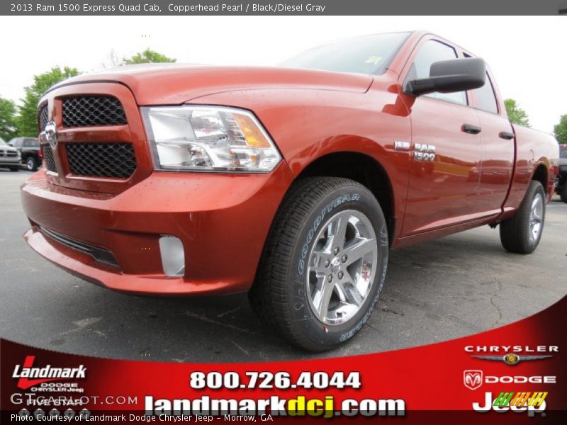 Copperhead Pearl / Black/Diesel Gray 2013 Ram 1500 Express Quad Cab
