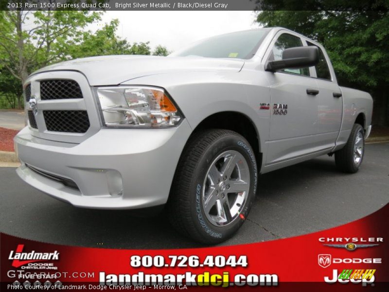 Bright Silver Metallic / Black/Diesel Gray 2013 Ram 1500 Express Quad Cab