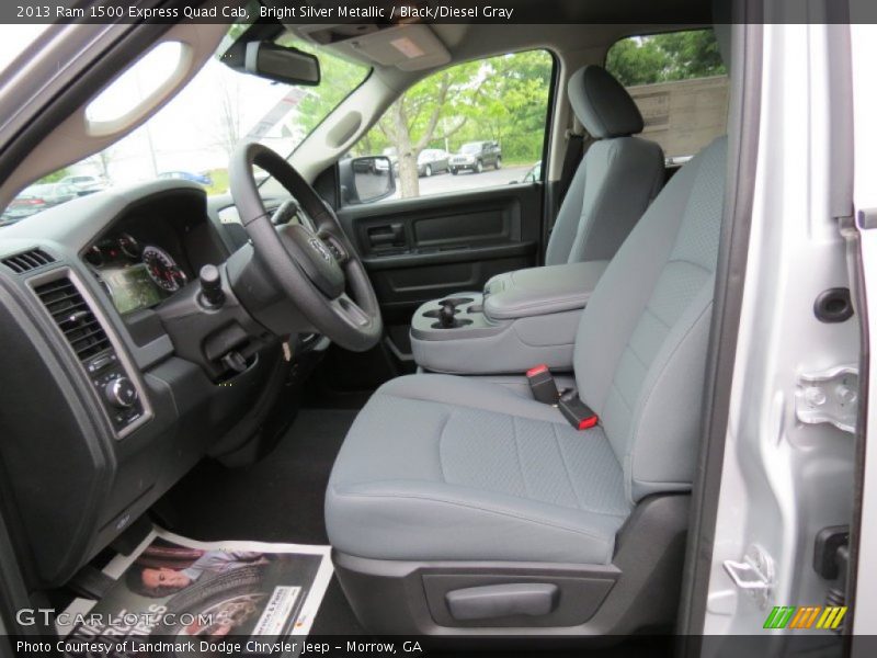 Bright Silver Metallic / Black/Diesel Gray 2013 Ram 1500 Express Quad Cab