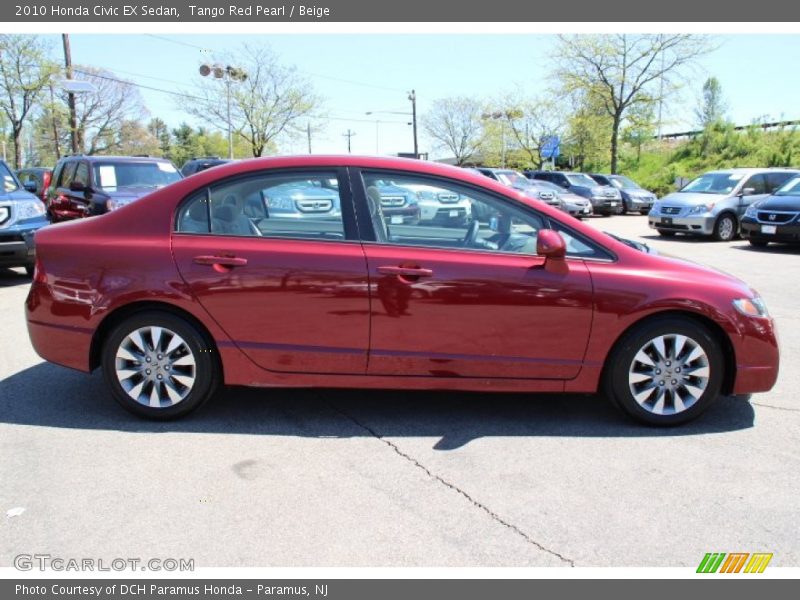 Tango Red Pearl / Beige 2010 Honda Civic EX Sedan