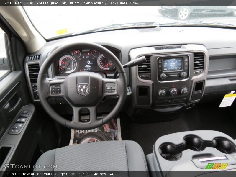 Bright Silver Metallic / Black/Diesel Gray 2013 Ram 1500 Express Quad Cab