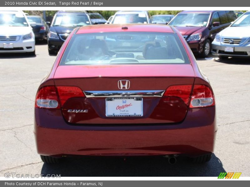 Tango Red Pearl / Beige 2010 Honda Civic EX Sedan