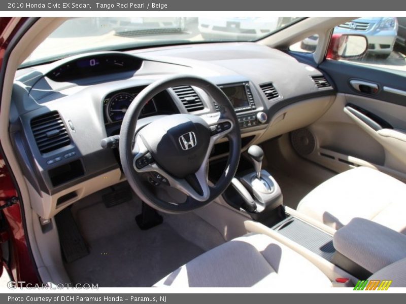 Tango Red Pearl / Beige 2010 Honda Civic EX Sedan