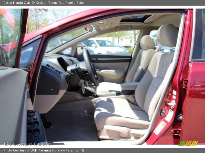 Tango Red Pearl / Beige 2010 Honda Civic EX Sedan